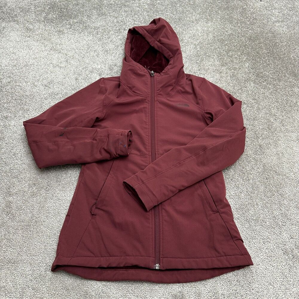 The North Face Windwall Shelba Raschel Sweatshirt Womens XS Red Full Zip Hoodie